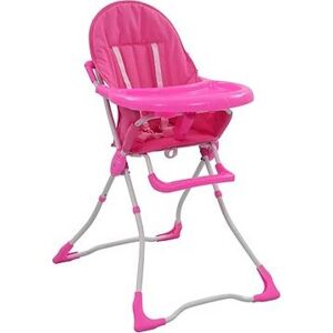 Detská jedálenská stolička ružovo-biela