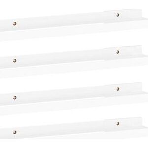 Shumee Nástenné 4 ks vysoký lesk biele 40 × 9 × 3 cm, 326653