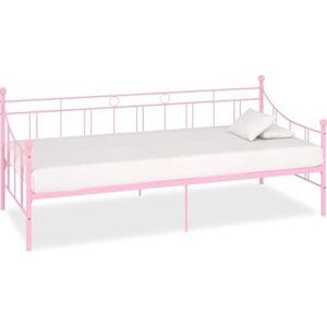 Rám dennej postele ružový kov 90 × 200 cm