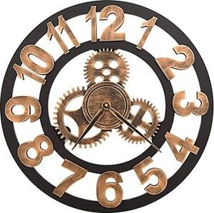 Nástenné hodiny kovové 58 cm zlato-čierne