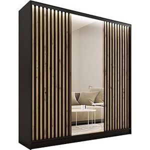 Nejlevnější nábytek Insular 3D 150 se zrcadlem - černý mat / dub artisan