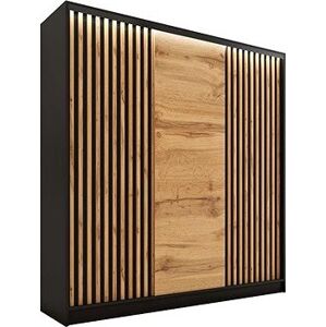 Nejlevnější nábytek Insular 3D 150 bez zrcadla - černý mat / dub wotan