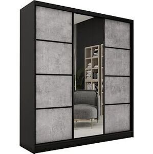 Nejlevnější nábytek Harazia 180 so zrkadlom čierny matný/betón