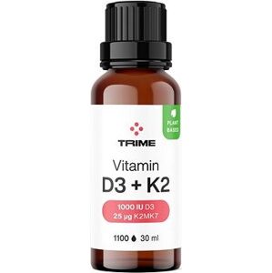 Trime Vitamín D3 & K2, 1000 IU D3/25µg K2-MK7 1100 kvapiek