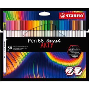 STABILO Pen 68 brush s flexibilným štetcovým hrotom, puzdro 30 farieb