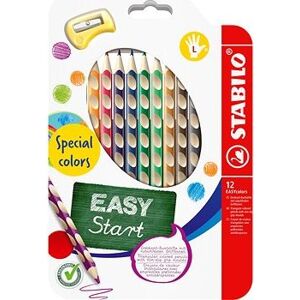 STABILO EASYcolors pre ľavákov, špeciálne farby – súprava 12 farieb so strúhadlom