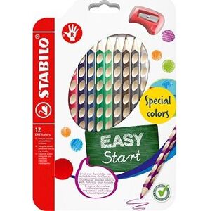 STABILO EASYcolors pre pravákov, špeciálne farby – súprava 12 farieb so strúhadlom