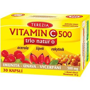 TEREZIA Vitamín C 500 mg TRIO NATUR+ cps.30