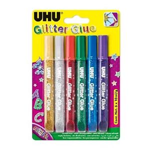 UHU Glitter Glue 6 × 10 ml Original