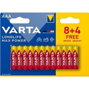VARTA alkalická batéria Longlife Max Power AAA 8 + 4 ks